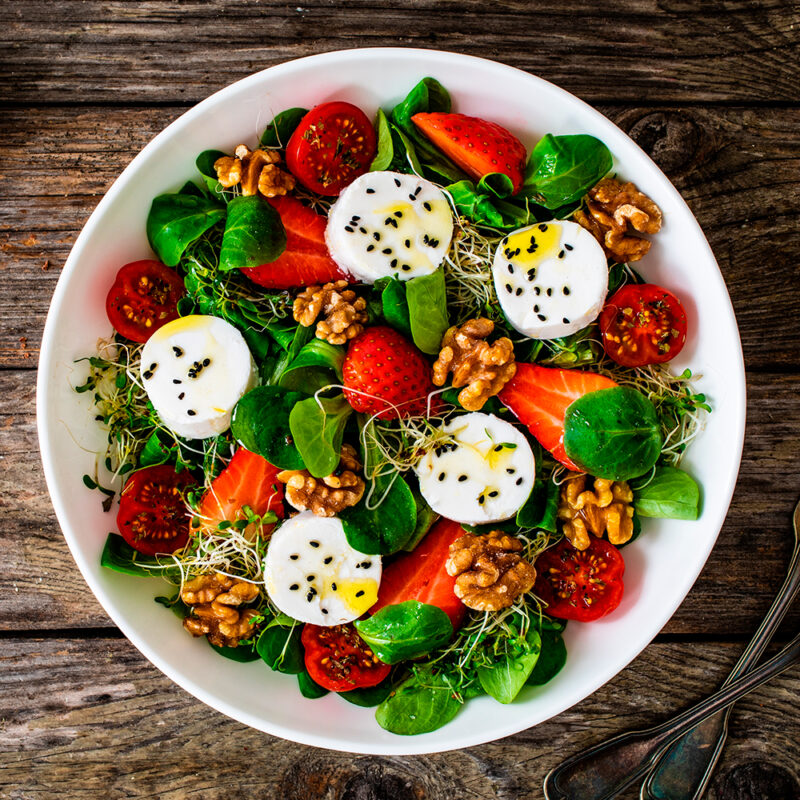 Ensalada de queso de cabra