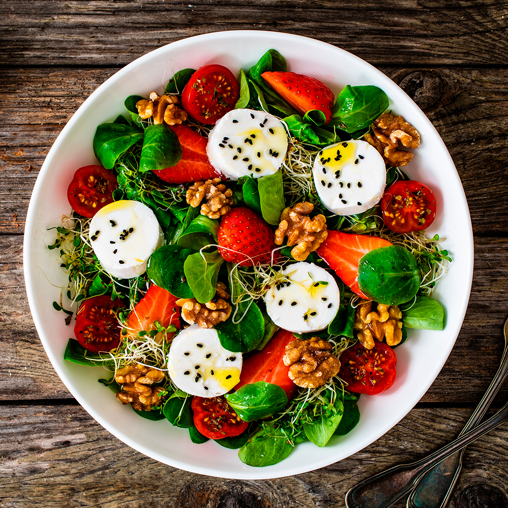 Ensalada de queso de cabra